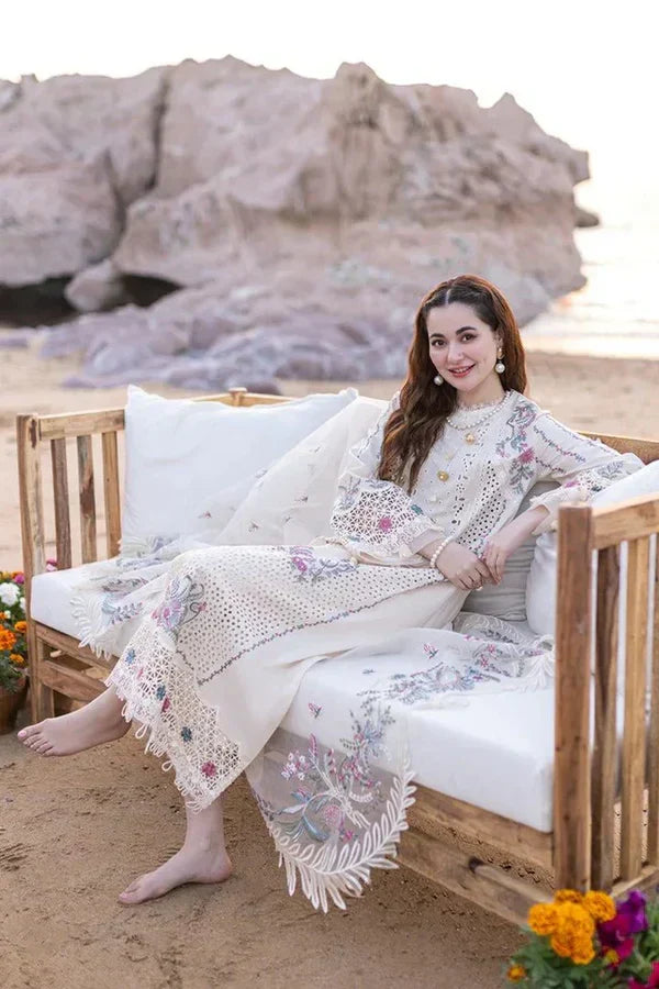 3PC Lawn Embroidered Shirt With Organza Embroidered Dupatta- 5013