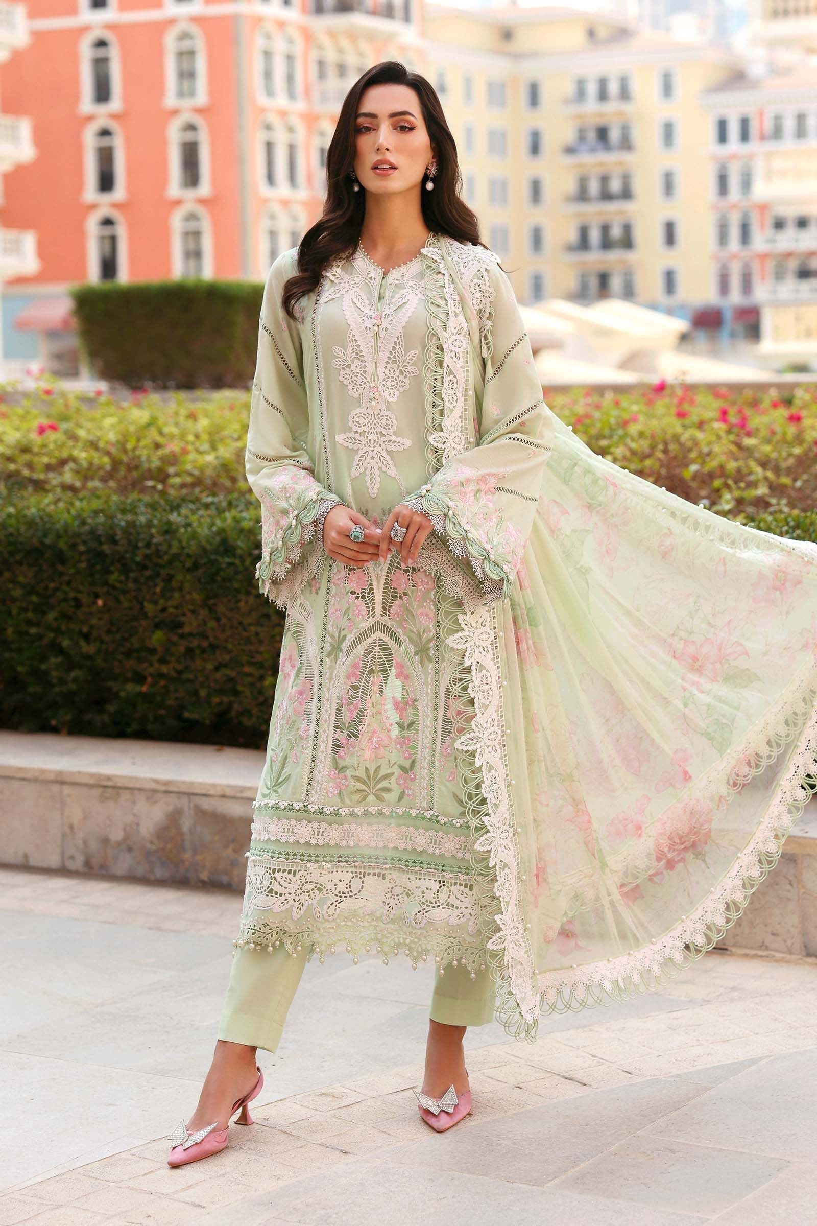 Maria B 3 Piece Unstitched Embroidered Lawn Suite