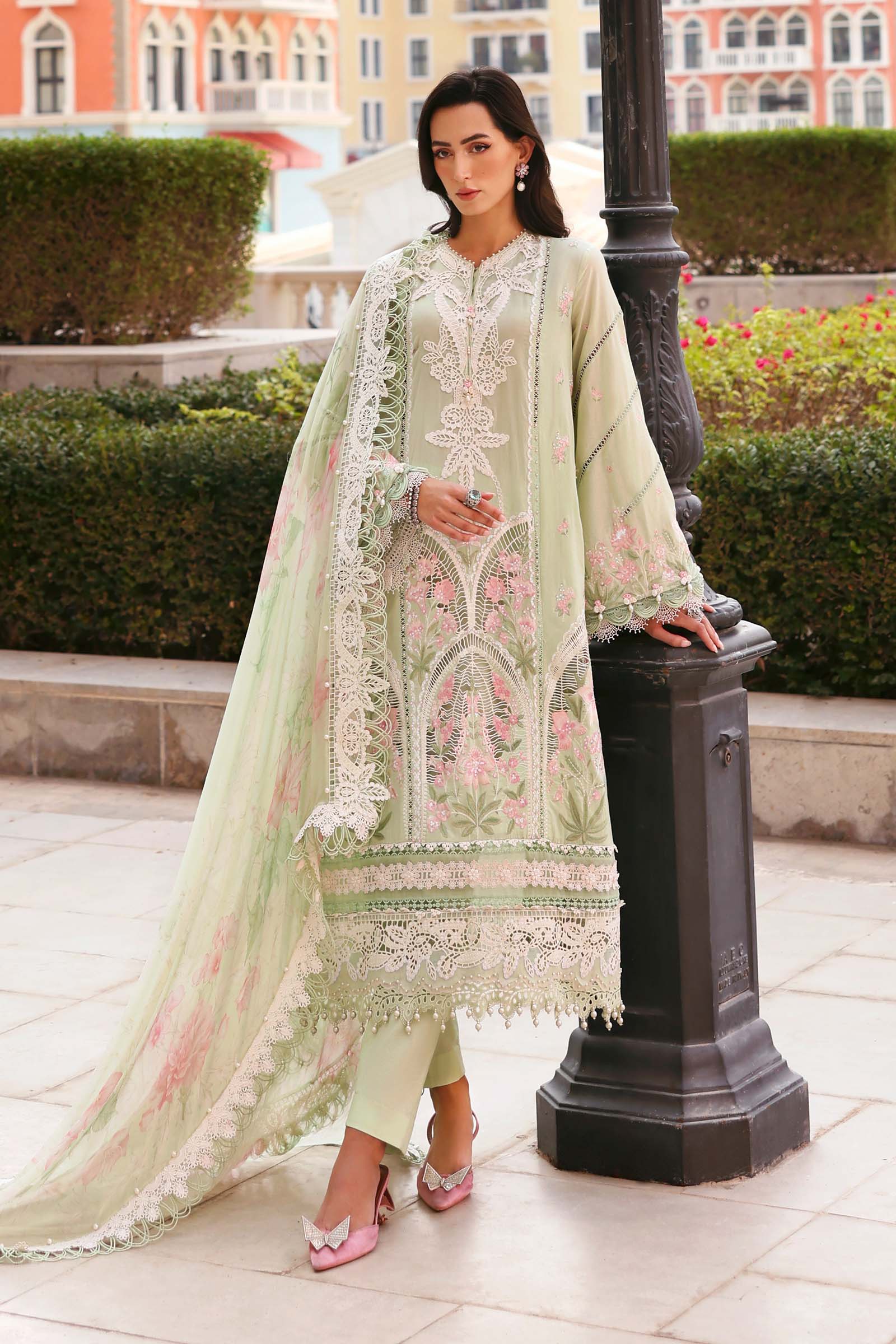 Maria B 3 Piece Unstitched Embroidered Lawn Suite