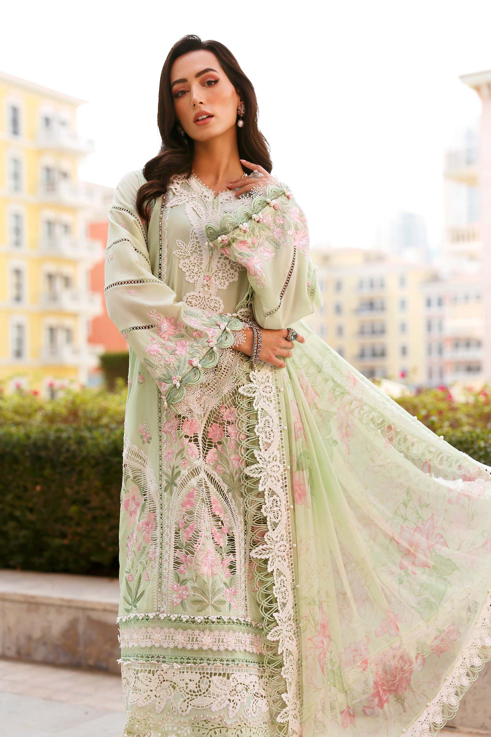 Maria B 3 Piece Unstitched Embroidered Lawn Suite