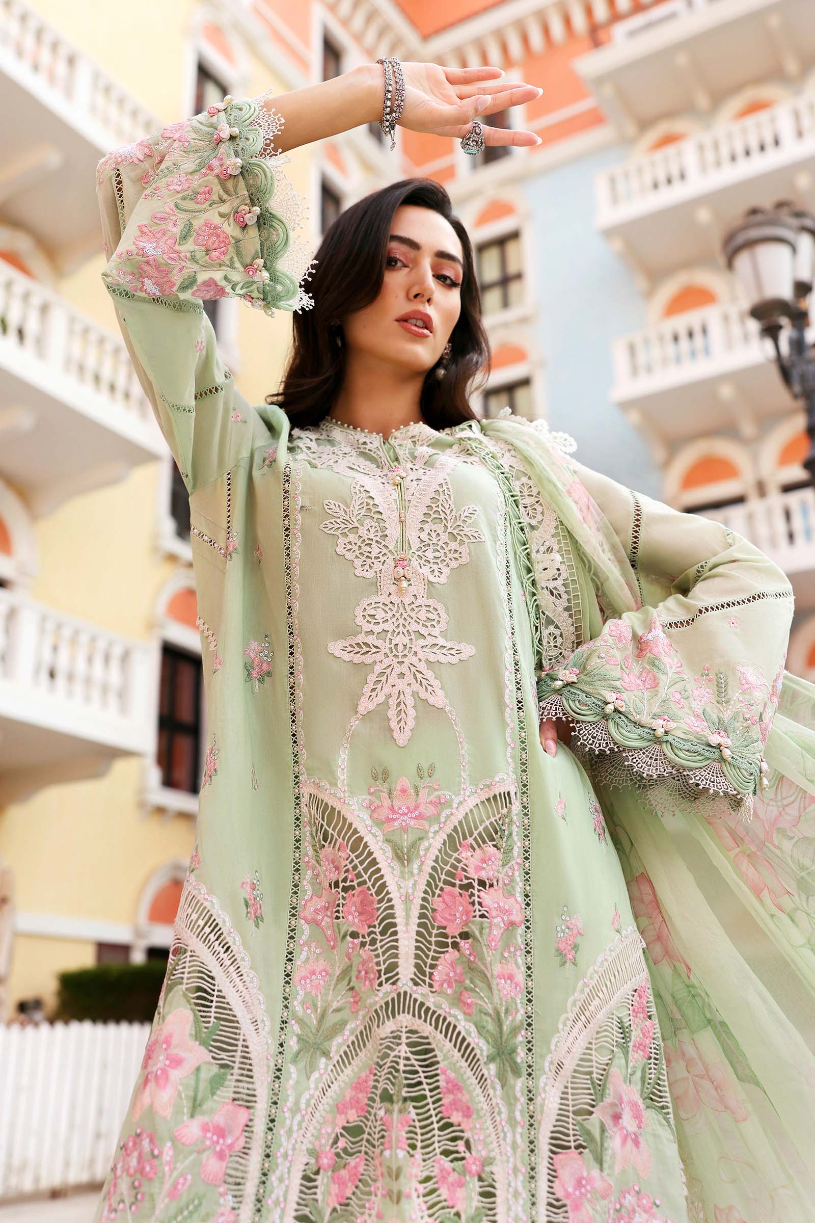 Maria B 3 Piece Unstitched Embroidered Lawn Suite