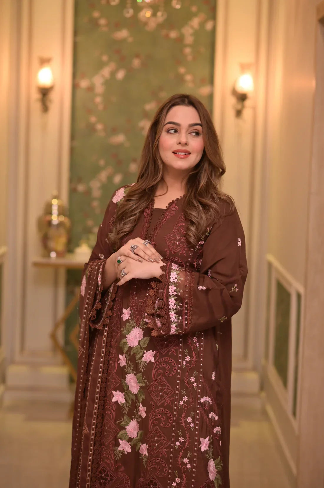 Lawn Unstitched 3pc Embroidered Collection with Chiffon Dupatta FS704