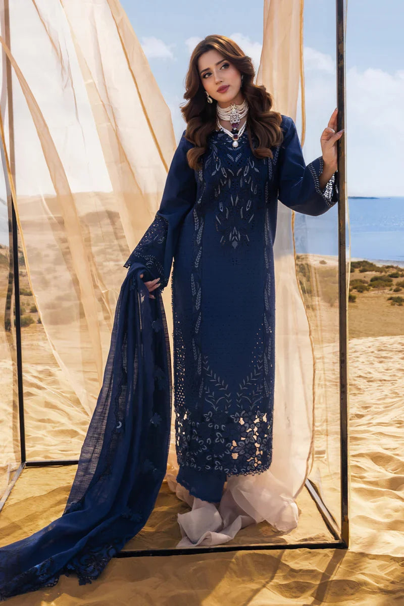 Rang Rasiya Premium Embroidered Lawn Unstitched 3Pc Suit D-15 NATALIA