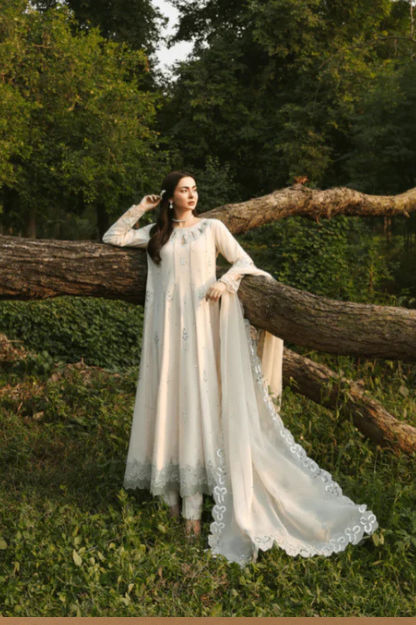 Lawn-3PC Sequence Embroidered With Khadi Net Embroidered Dupatta-5249