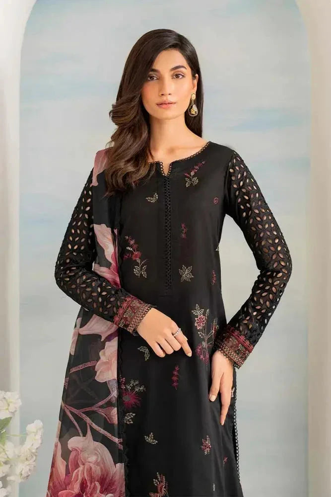 Lawn-3PC Embroidered with Digital Printed Jacquard Dupatta-5074